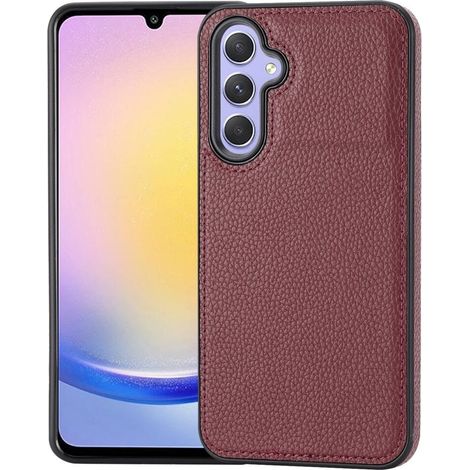 Custodia in pelle per Samsung Galaxy A25 5G, custodia in pelle Lychee, bordeaux + vetro 9H (1/5)