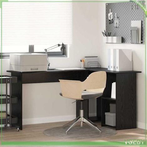 Bureau - ABI - Chêne noir - 142 x 102 x 73 cm - Bois d'ingénierie - Durable (1/5)