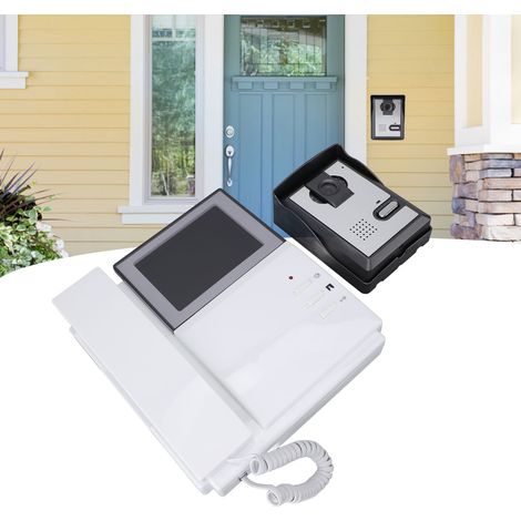 Videophone Porte Intercom Système Antiharcèlement Détection Vision Nuit LCD 4.3 Pouces Visuelle Digicode US Plug AC100‑240V (1/4)
