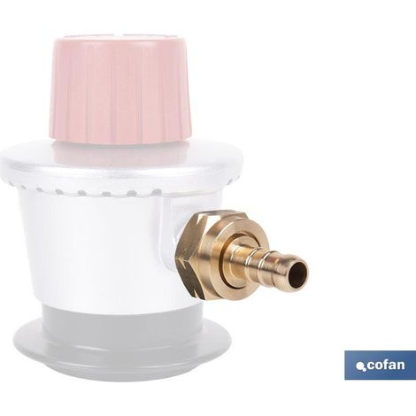 Raccord de gaz 21,8 mm filetage à gauche, laiton, 2,4 cm de long x 3,5 cm de haut (1/4)