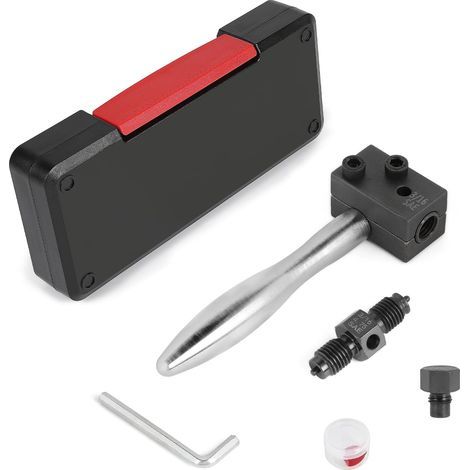 Outil d'évasement Tuyaux Conduite de Frein SAE 3/16" - 4,75 mm pour Double Flambée, Kit Réparation Tuyau de Frein pour Les Freins Hydrauliques de Auto (1/5)