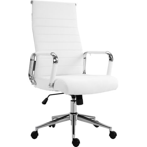 SVITA OFFICE COMFORT Bürostuhl Drehstuhl Chefsessel Schreibtischstuhl Kunstleder Weiß