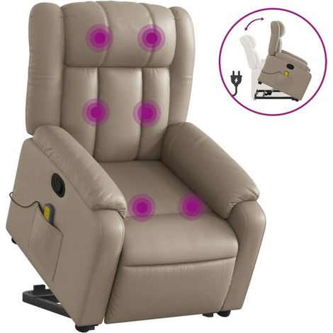Chaise longue de massage ergonomique en similicuir couleur cappuccino – Relaxation complète avec réglage inclinable et appui-tête amovible (1/5)