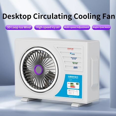 FLITI Foldable USB Rechargeable Fan, 5 Speeds, Quiet 35dB, Retro Design, Portable for Office and Camping, 1200mAh (1/5)