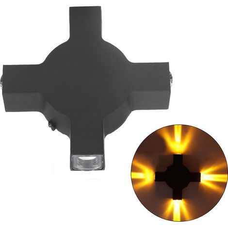 Applique murale LED 4W, faisceau lumineux linéaire décoratif à 4 LED, éclairage extérieur résistant à l'humidité pour salon, couloir, jardin, mur extérieur, éclairage créatif minimaliste moderne, lumi (1/5)