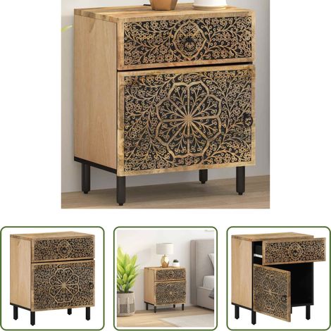 Bois de manguier - Table de chevet 50x33x60 cm bois de manguier massif (1/5)