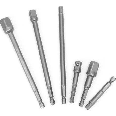 6 pièces rallonge de douille à six pans, clé à rochet électrique, tige prolongée pour outils de bricolage (1/5)