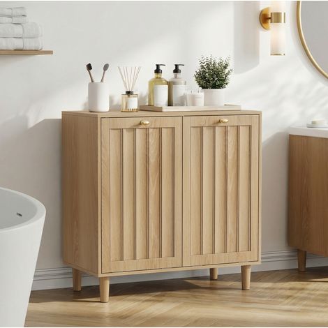 Wäscheschrank mit 2 herausnehmbaren Wäschekörben MDF OKMYHOME (1/5)