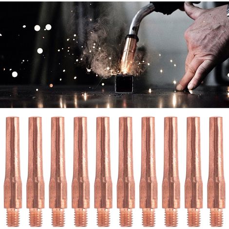 Pointe conductrice M6 pour torche de soudage, dévidoir de fil de cuivre, 457,51,2 mm, accessoire de soudage sous protection gazeuse. (1/5)