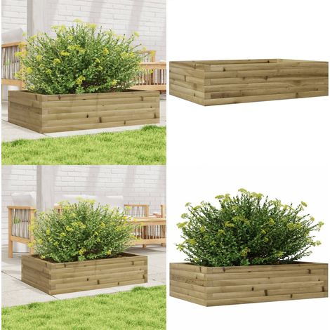 Pflanzkübel 90x60x23 cm Kiefernholz Imprägniert - Holz Planter - Holzkiste - Blumengarten - Gartendekoration - Pflanztopf - Home & Living
