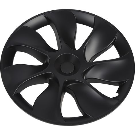 4 enjoliveurs de roue 19 pouces style tourbillon sportif, jantes de remplacement pour Tesla Model Y 2020-2023, noir mat (1/5)