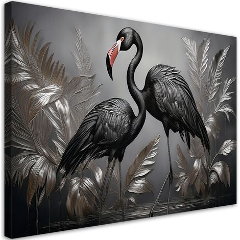 Tableau déco Flamant noir Oiseau abstrait 100x70 (1/5)