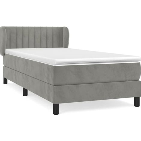 Maison Exclusive - Cama box spring con colchón terciopelo gris cl (1/5)