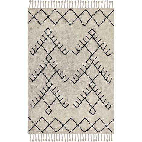 Teppich ERLER Hellbeige 160 x 230 cm Baumwolle