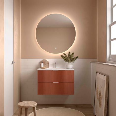 Meuble bain suspendu BANORIGHE 2 tiroirs. 11 couleurs. 5 largeurs couleur largeur (1/5)