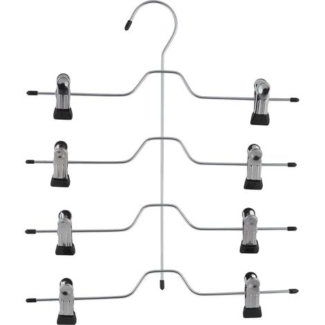 Cintre à quatre niveaux pour vêtements décontractés et robes - Pinces - Rangement et organisation de garde-robe (1/4)