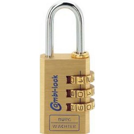 Candado de latón Combi Lock, Tamaño : 40, Espesor del estribo 6,5 mm, altura interior del estribo 32,5 mm, Ruedas de ajuste : 4
