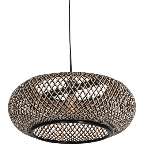 Anne Lighting - lámpara colgante - Maze - negro - bambú madera -