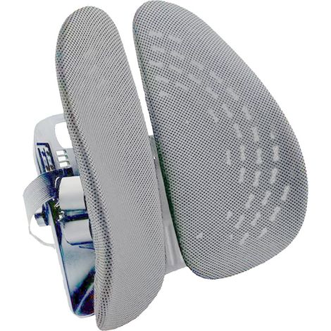 Coussin Lombaire pour Chaise de Bureau Voiture, Soutien Dossier Ergonomique Respirant en Maille, Réglable et Confortable, Coussin de Dos Gris (1/5)