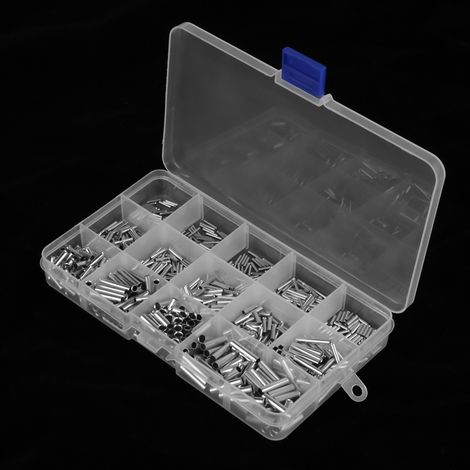 Kit d'assortiment de 700 cosses en cuivre non isolées à virole, 14 valeurs, calibre 1022 AWG, pour câbles. (1/5)