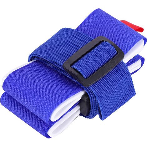 Porte-skis et snowboard à bretelles en nylon, accessoire de transport pour équipement de glisse (Bleu) (1/5)