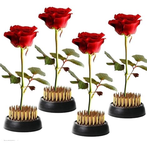 Accessoires pour compositions florales, base ronde pour compositions florales, graines de fleurs (lot de 4), aiguilles en cuivre de haute qualité (3 x 3 x 1,5 cm). (1/4)