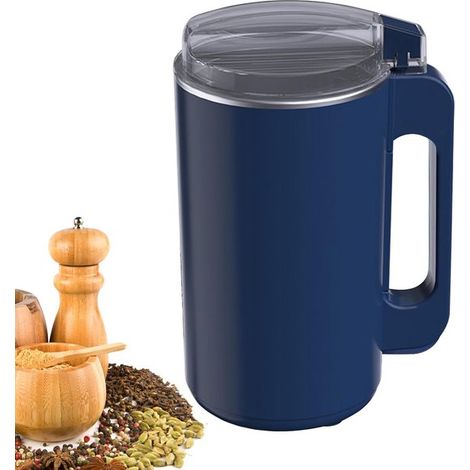 Moulin à grains électrique, moulin à épices électrique multifonctionnel, moulin à café avec lames de broyage en acier inoxydable et couvercle transparent, capacité de 600 ml (1/5)