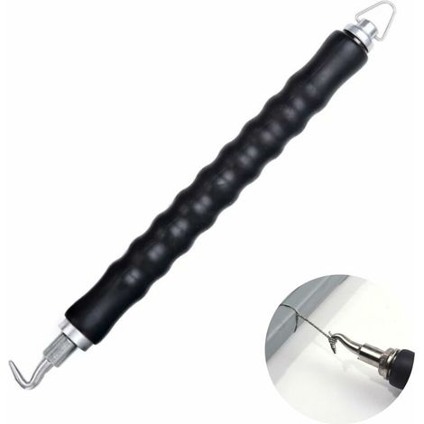 Semi-Automatic Retractable Hook, Wire Twister, Soft Handle Metal Twister, Suitable for Wire to Reduce Hand Fatigue (Black)