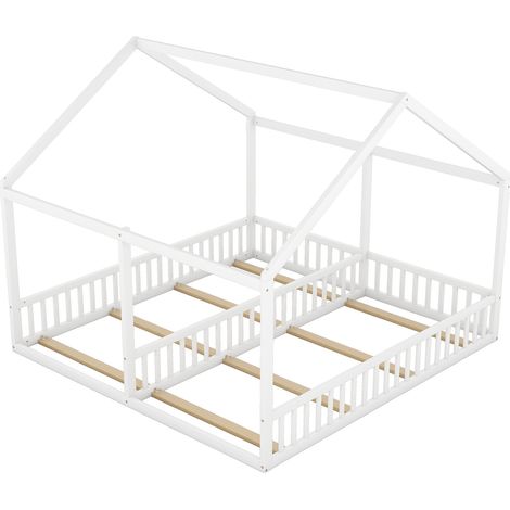 Lits simples 90 x 200, lits bas, modèles maison, lits 2-en-1, blanc (ETA:12/8) (1/5)