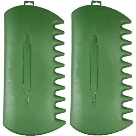 Ensemble de 2 râteaux à feuilles en plastique, outil de jardin pour ramasser les feuilles, 34 x 26 cm (1/5)