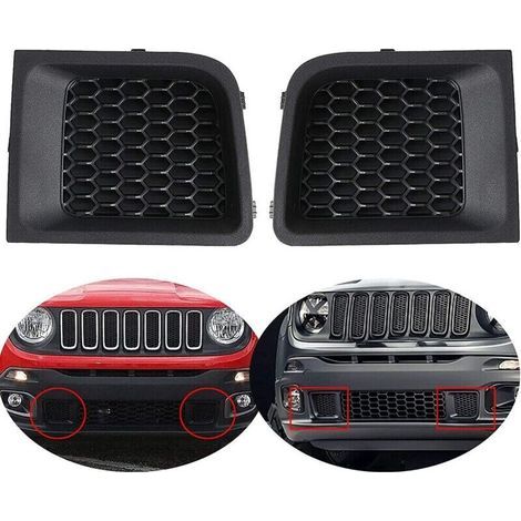pair Pièces de rechange pour les grilles/couvercles de pare-chocs avant (gauche + droite) pour les modèles Jeep 2015-2018 (1 paire) (1/4)