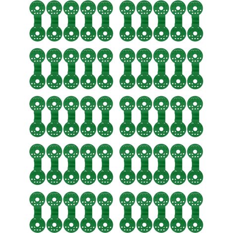 Clips ronds pour toile d'ombrage, lot de 50, en plastique résistant au vieillissement, pour filets solaires, filets anti-oiseaux, jardinage, vert (1/5)