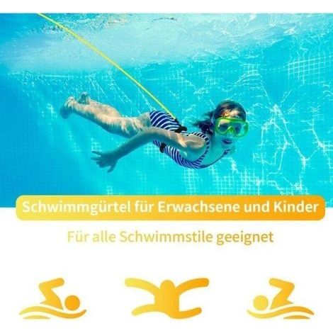 Verstellbarer Schwimmbecken-Gummizug, 4 m Schwimmwiderstandsgürtel, Professioneller Schwimmgummizug für Erwachsene und Kinder, Schwimmgürtel, Schwimmgummizug, Verstellbarer Schwimmbecken-Gummizug, 4 m (1/3)