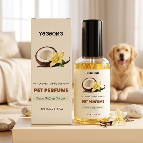 Spray parfumé pour animaux, convient aux chiens et aux chats, parfum vanille-coco, adoucit le pelage, sans shampoing – 100 ml -- DTEKGAZ (1/5)