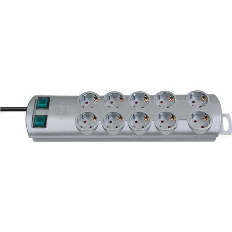 Brennenstuhl 1153390120 Steckdosenleiste mit Schalter 10fach Silber Schutzkontakt 1 St.