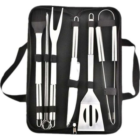 Barbecue Set - Accessory Kit for Gas and Charcoal Barbecues, Professional Stainless Steel Kitchen Utensil Set, with Case