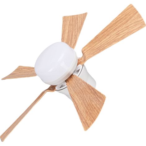 Plafonnier ventilateur 3 vitesses modulables télécommande LED gradable pales effet bois socle E26 E27 pour garage buanderie porche chambre (1/5)