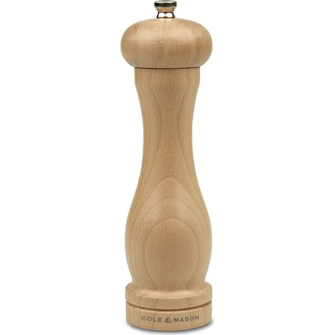 Cole & Mason HA0825P Beech Capstan Macina Sale, Legna Leggera, Precision+, Macinatura Regolabile, Legno di Faggio Naturale, 200mm, Include 1 x Mulino (1/5)