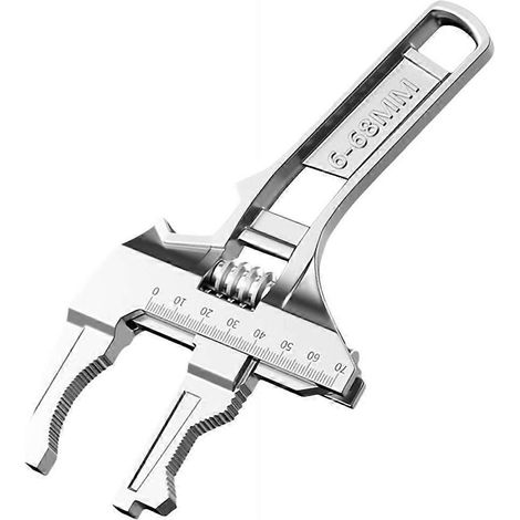 Clé réglable 6–68 mm, kit de réparation universel, tige courte de 20 cm, larges ouvertures, pour écrous de tuyauterie de baignoire/évier, A-JBMEDIA (1/4)