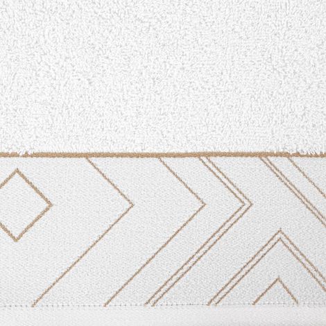 Handtuch 70x140 Blanca 9, weißgoldenes geometrisches Muster, 500 g/2 Frottee, limitierte Kollektion