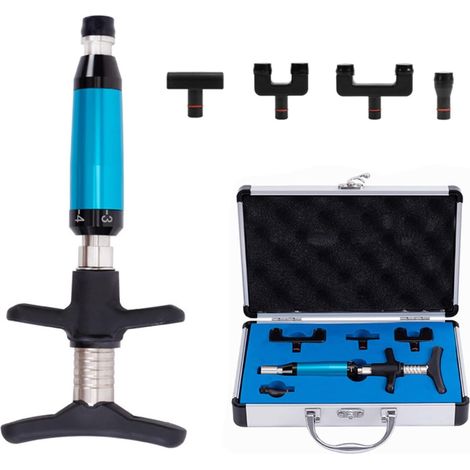 Outils de réglage chiropratique Portables thérapie Corps Masseur Physique Instrument réglage correcteur Pistolet Manuel Ensemble Massage du Dos (Color : Blue Four Heads, Size : 0) (1/5)