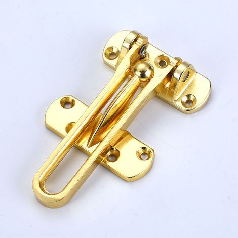 Cerradura de seguridad para puerta, limitador de puerta de entrada, cerradura de acero inoxidable para puerta corredera, cerradura de seguridad para hogar, hotel, dormitorio, apartamento, color dorado (1/5)