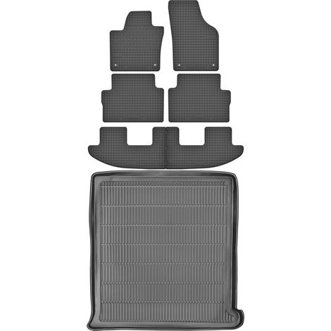 Volkswagen Sharan II VAN a partir de 2010 SET - Alfombrillas de goma para coche + alfombrilla para maletero