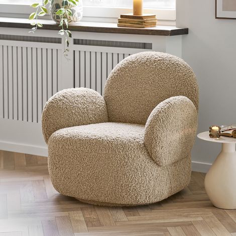 Lina fauteuil avec fonction de rotation brun clair. (1/5)