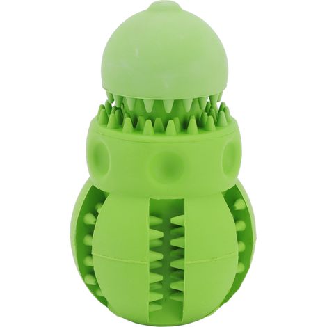 Jouet Distributeur de Friandises pour Chien en Silicone Résistant avec Sifflet, Nettoyage Dentaire et Éveil Intellectuel (1/4)