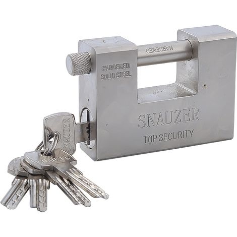 Cadenas blindé Monolith Largeur 84 mm en laiton anti-effraction, argenté (1/4)