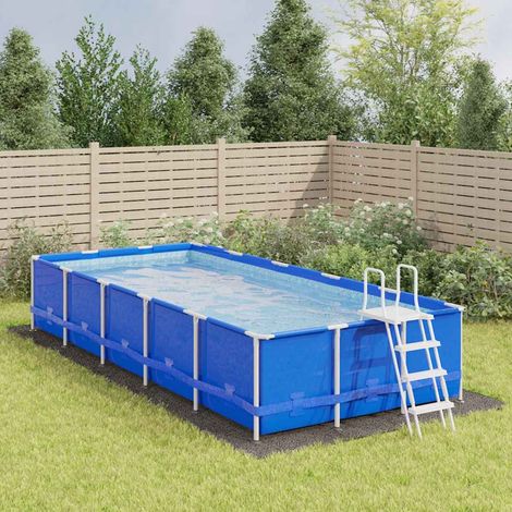 Pool-Bodentuch Hellgrau 750x370 cm Polyester Geotextil vidaXL
