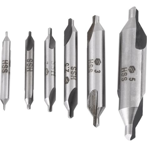HSS 60° Zentrierbohrer – 6-teiliges Set (1 bis 5 mm) – Präzisionsbohren für Metall