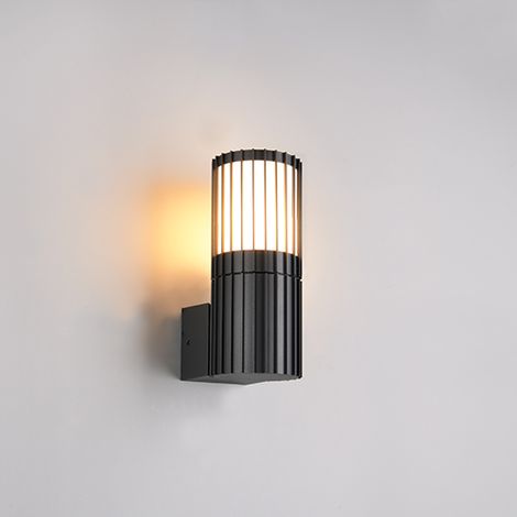 Applique murale extérieure noire striée tube E27 25 W VOLGA (1/3)