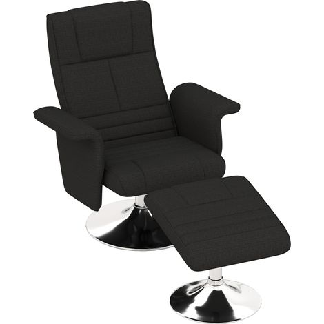 Fauteuil de massage inclinable avec repose-pieds, noir, 78 x 95 x 88 cm